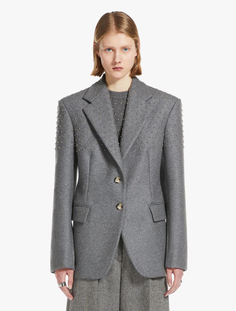 Single-breasted blazer with studs - MEDIUM GREY - Sportmax