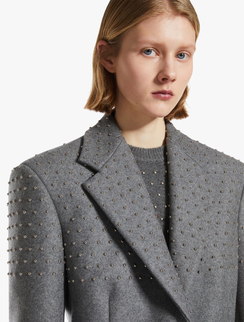 Single-breasted blazer with studs - MEDIUM GREY - Sportmax