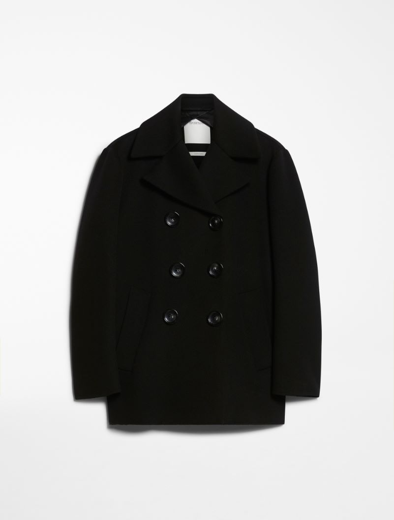 Cocoon-fit double-breasted pea coat - BLACK - Sportmax