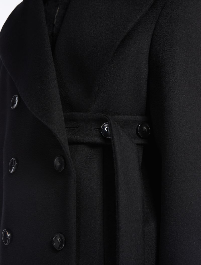 Oversized wool-blend pea coat - BLACK - Sportmax