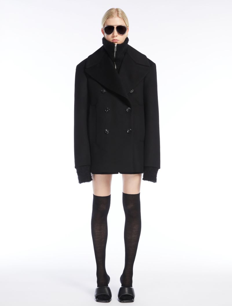 Oversized wool coat black on sale