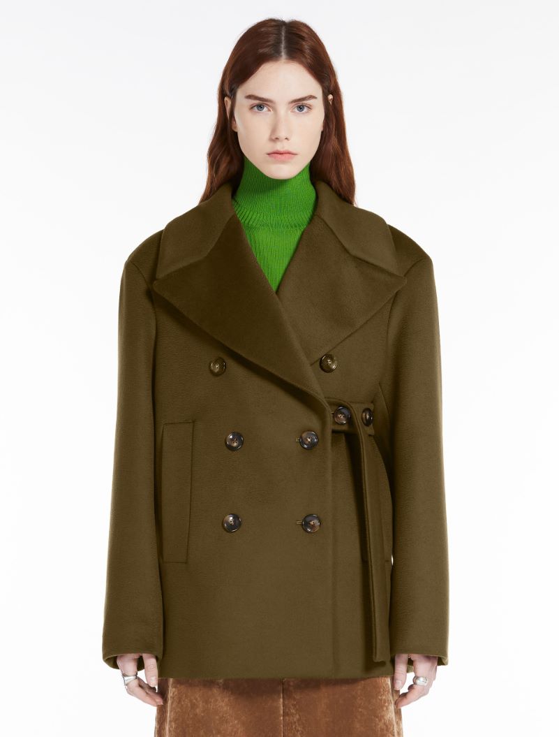 Oversized wool-blend pea coat - BROWN - Sportmax