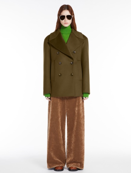 Oversized wool-blend pea coat - BROWN - Sportmax