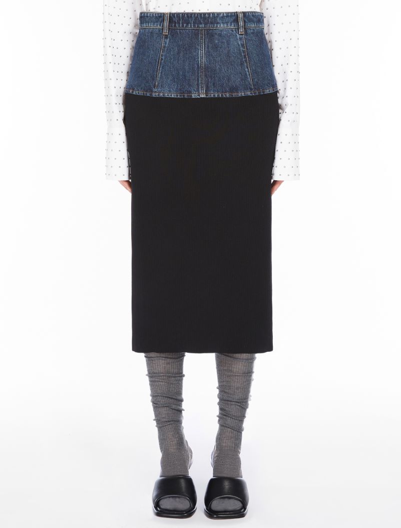 Slim-fit denim skirt - MIDNIGHTBLUE - Sportmax