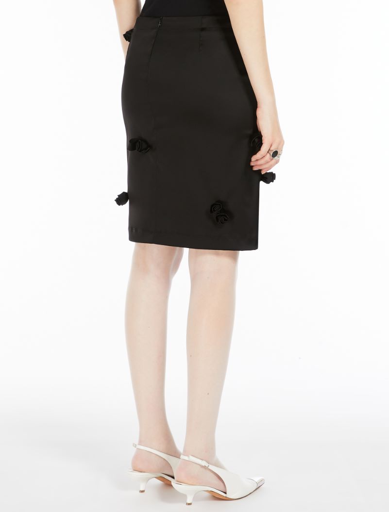 Rose-embroidered skirt - BLACK - Sportmax