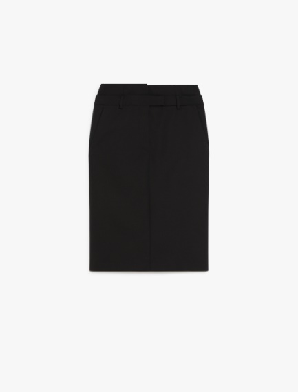 Gonna midi in lana stretch - NERO - Sportmax