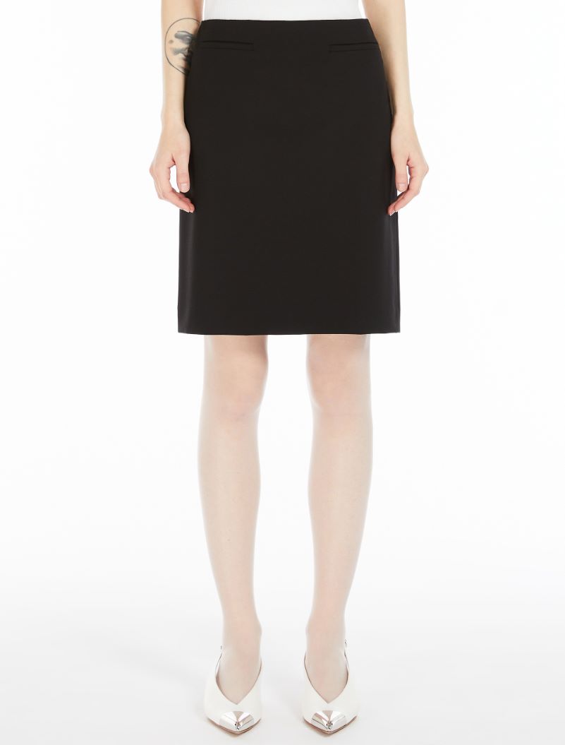 Straight-fit stretch wool skirt - BLACK - Sportmax