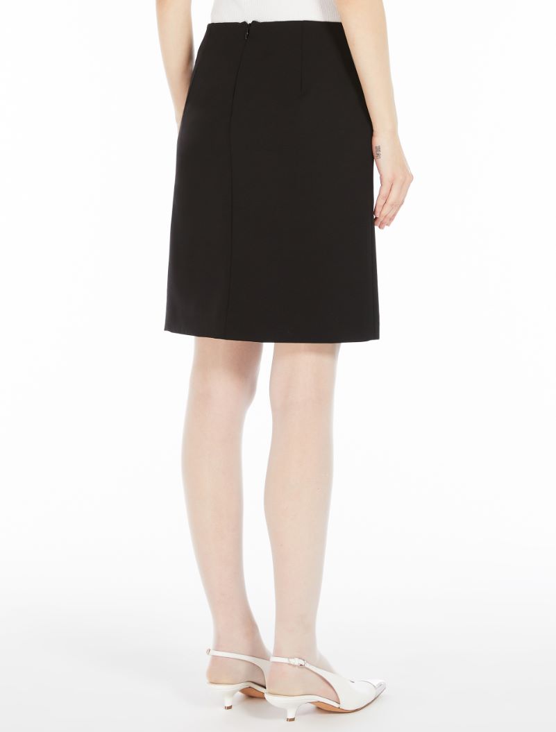 Straight-fit stretch wool skirt - BLACK - Sportmax