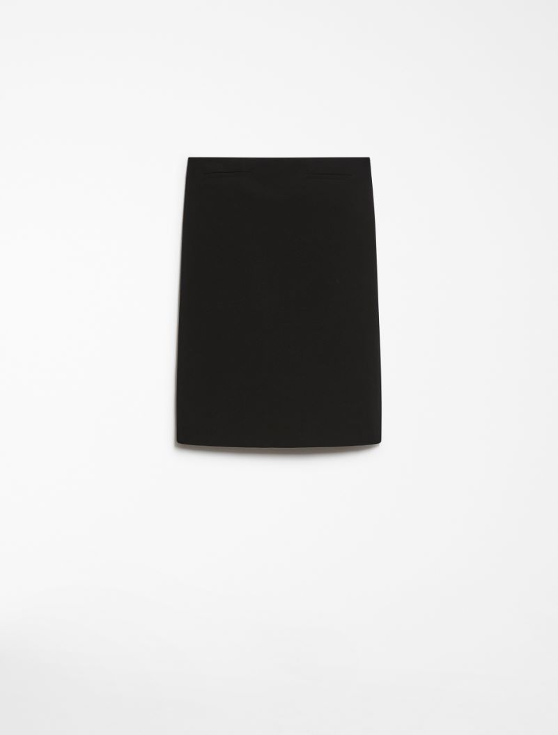 Straight-fit stretch wool skirt - BLACK - Sportmax