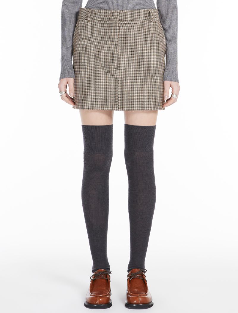 Stretch wool mini skirt - BISCUIT - Sportmax