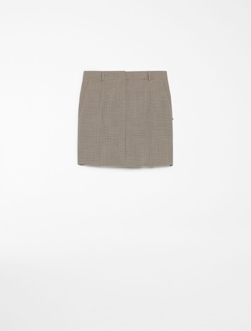 Stretch wool mini skirt - BISCUIT - Sportmax