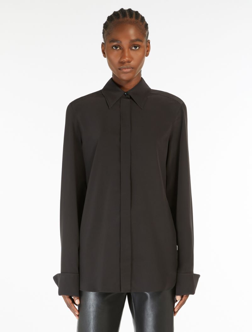 Slim-fit silk shirt - BLACK - Sportmax