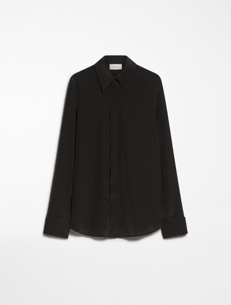 Slim-fit silk shirt - BLACK - Sportmax