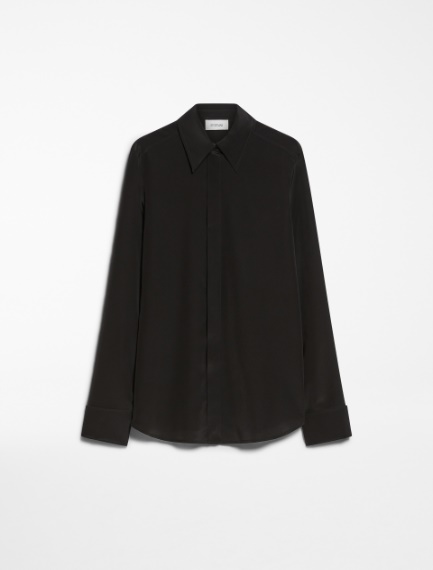 Slim-fit silk shirt - BLACK - Sportmax