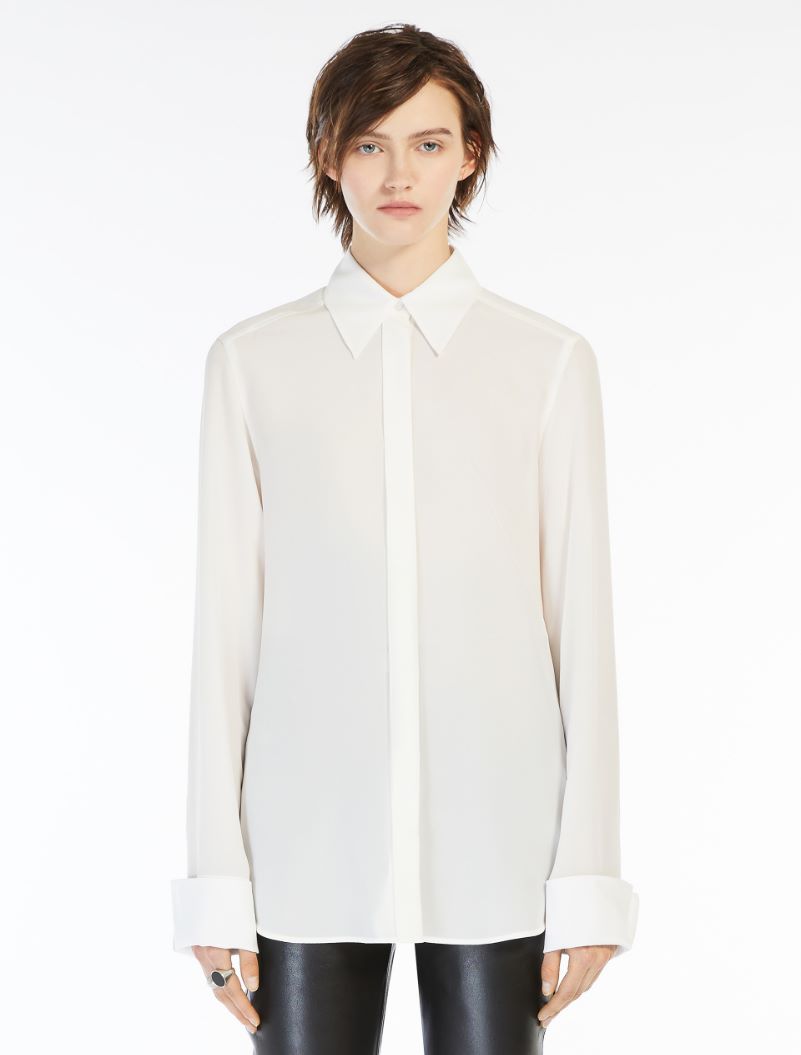 Slim-fit silk shirt - WHITE - Sportmax