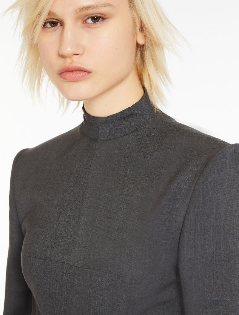 Stretch wool bodysuit shirt - DARK GREY - Sportmax