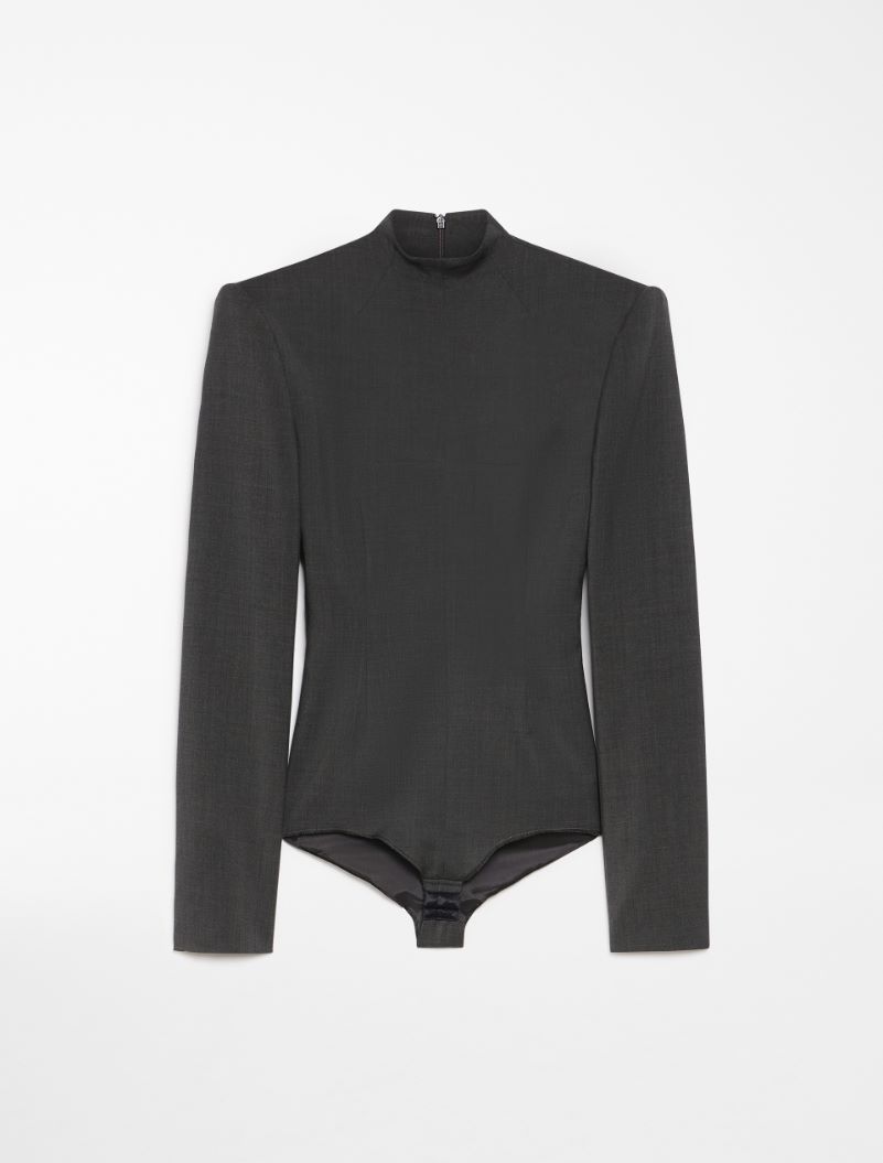 Stretch wool bodysuit shirt - DARK GREY - Sportmax