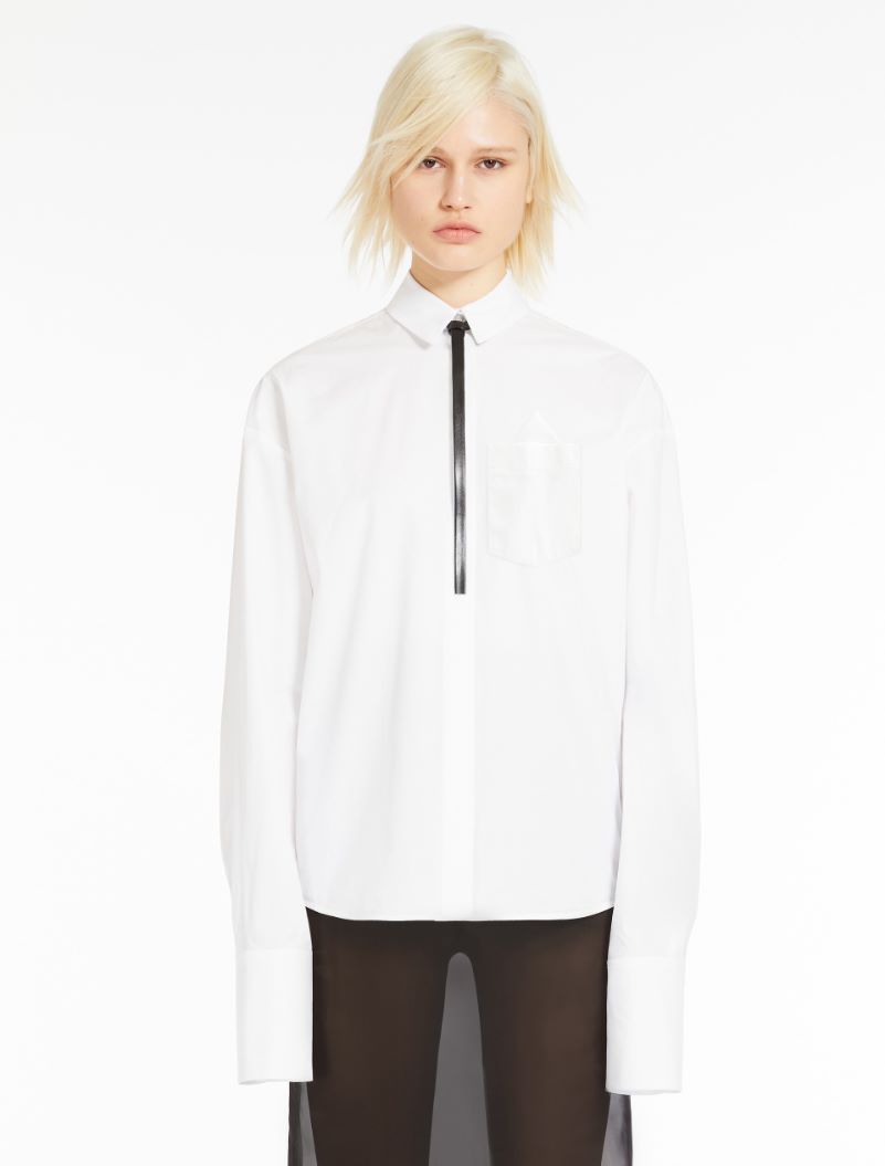 Oversized poplin shirt - OPTICAL WHITE - Sportmax