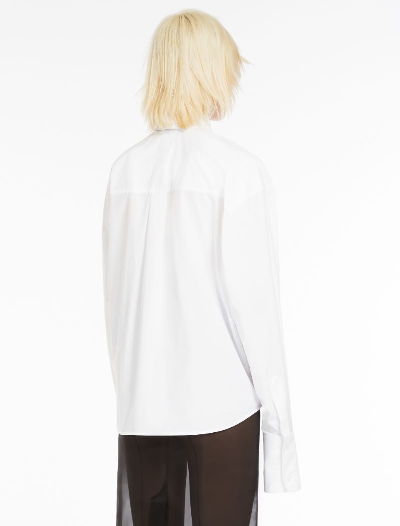 Oversized poplin shirt - OPTICAL WHITE - Sportmax