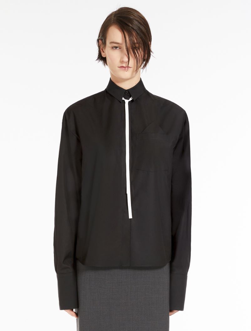 Oversized poplin shirt - BLACK - Sportmax