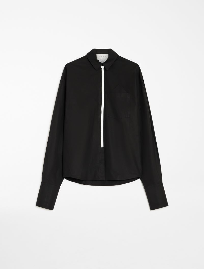 Oversized poplin shirt - BLACK - Sportmax