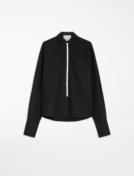 Oversized poplin shirt - BLACK - Sportmax