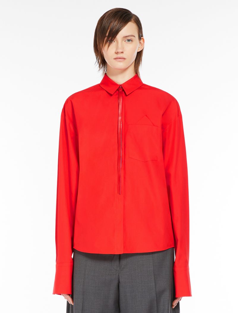 Oversized poplin shirt - RED - Sportmax