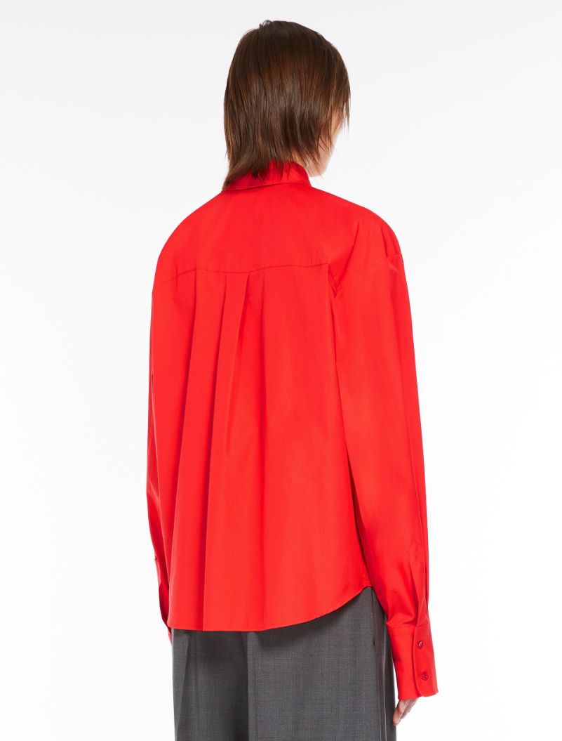 Oversized poplin shirt - RED - Sportmax