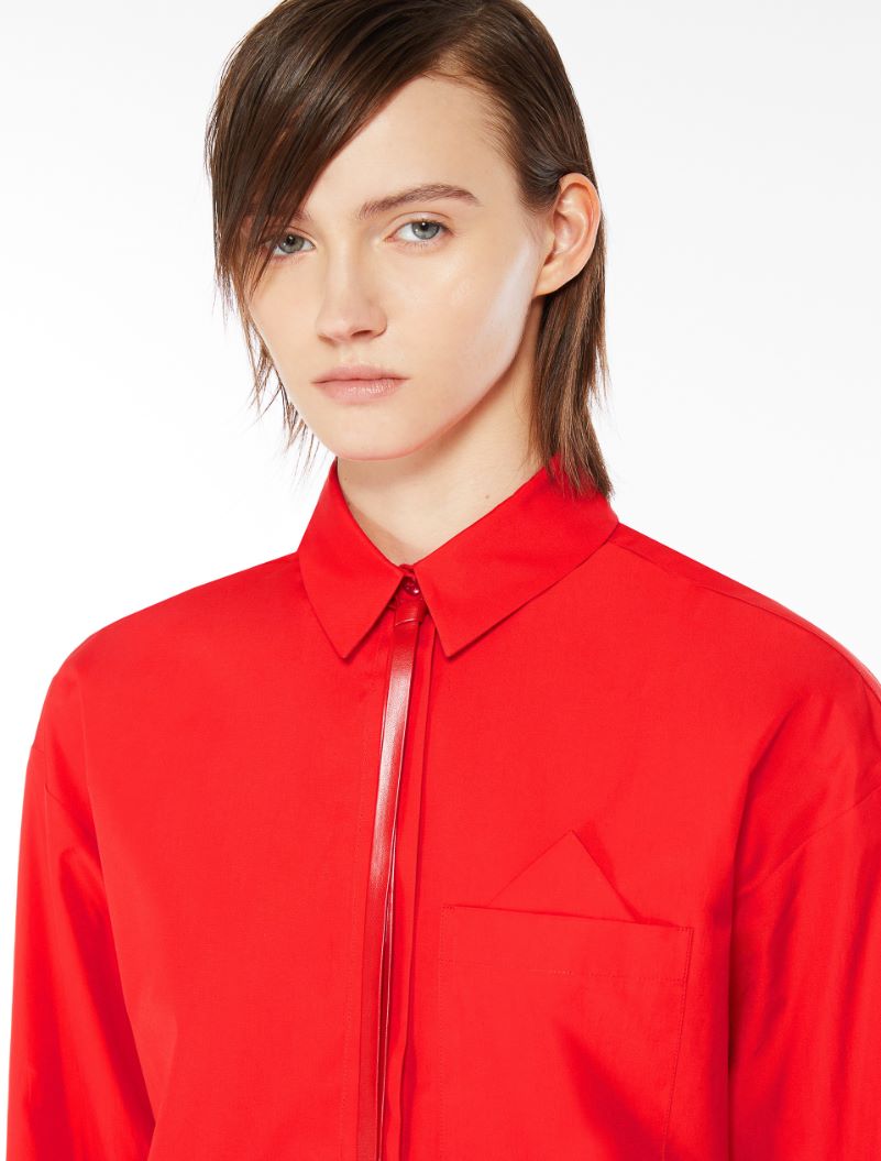 Oversized poplin shirt - RED - Sportmax