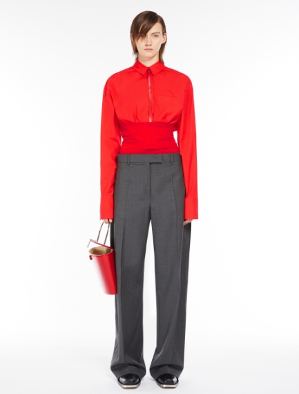 Oversized poplin shirt - RED - Sportmax