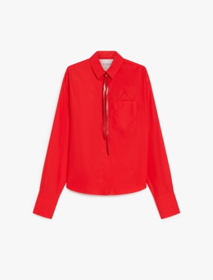 Oversized poplin shirt - RED - Sportmax