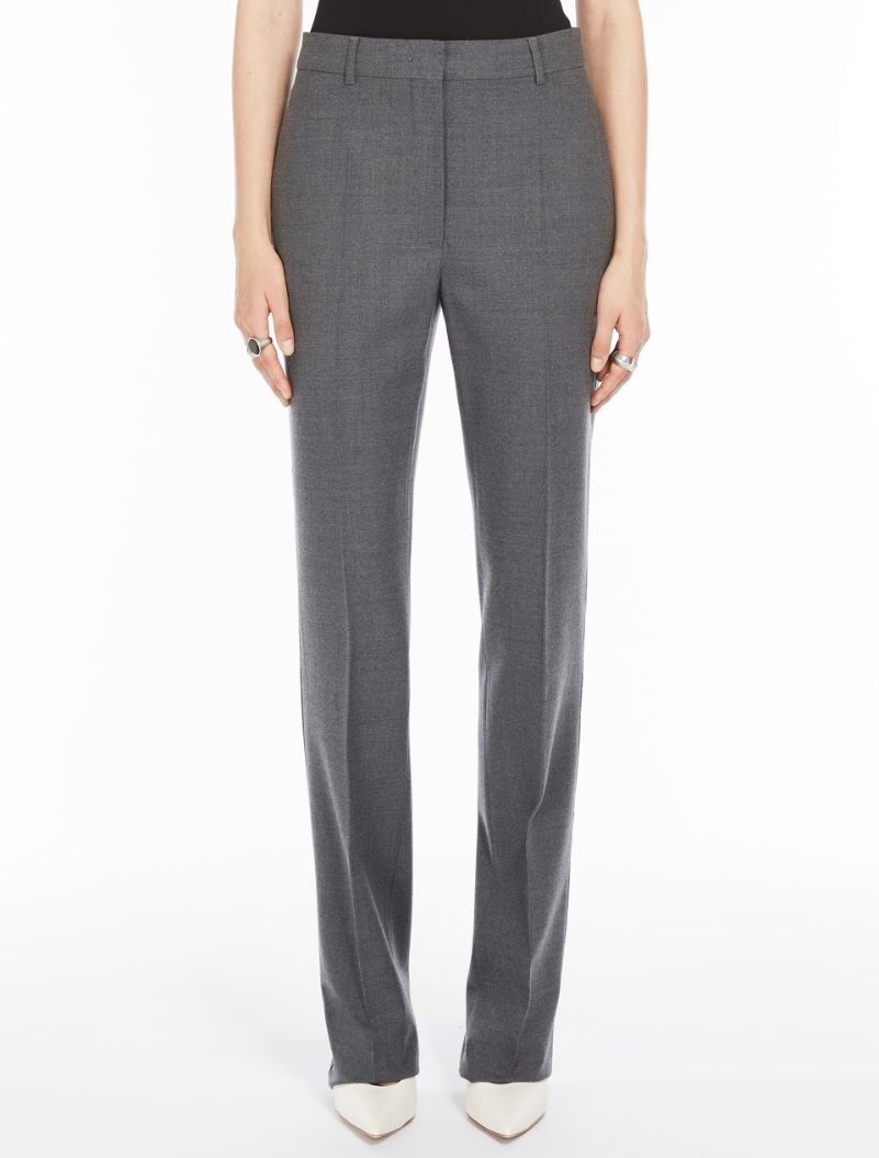 Slim-fit stretch wool trousers - MEDIUM GREY - Sportmax