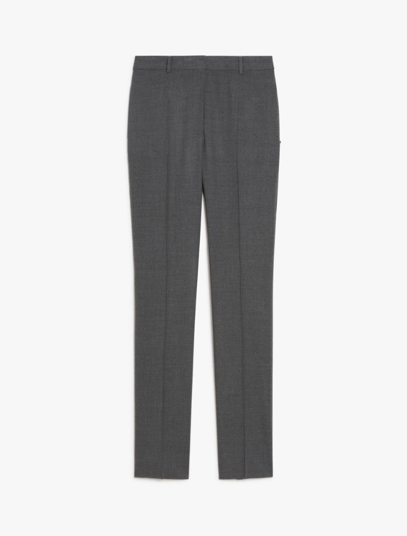 Slim-fit stretch wool trousers - MEDIUM GREY - Sportmax