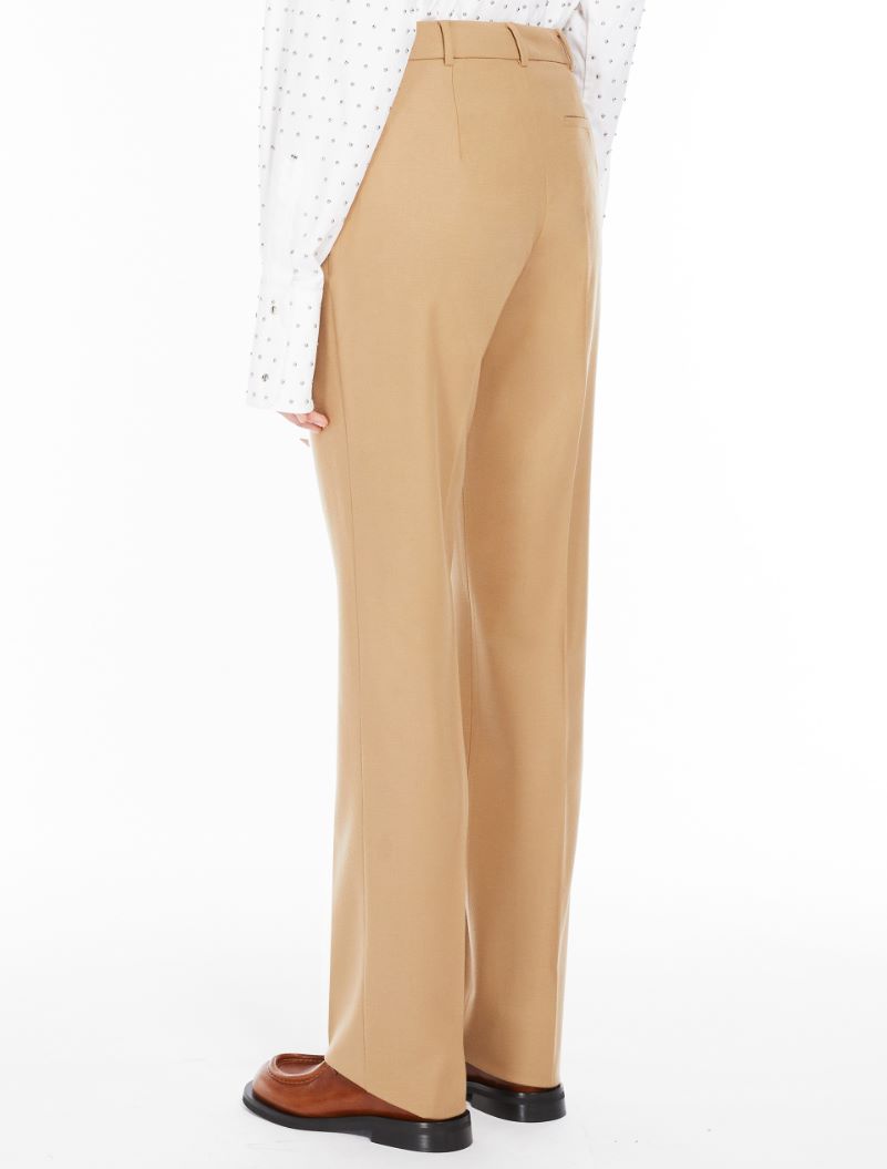 Slim-fit stretch wool trousers - BISCUIT - Sportmax