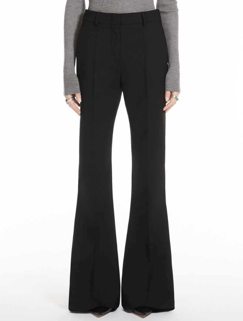 Flared wool-blend trousers - KLEPSYDRA CAPSULE - BLACK - Sportmax