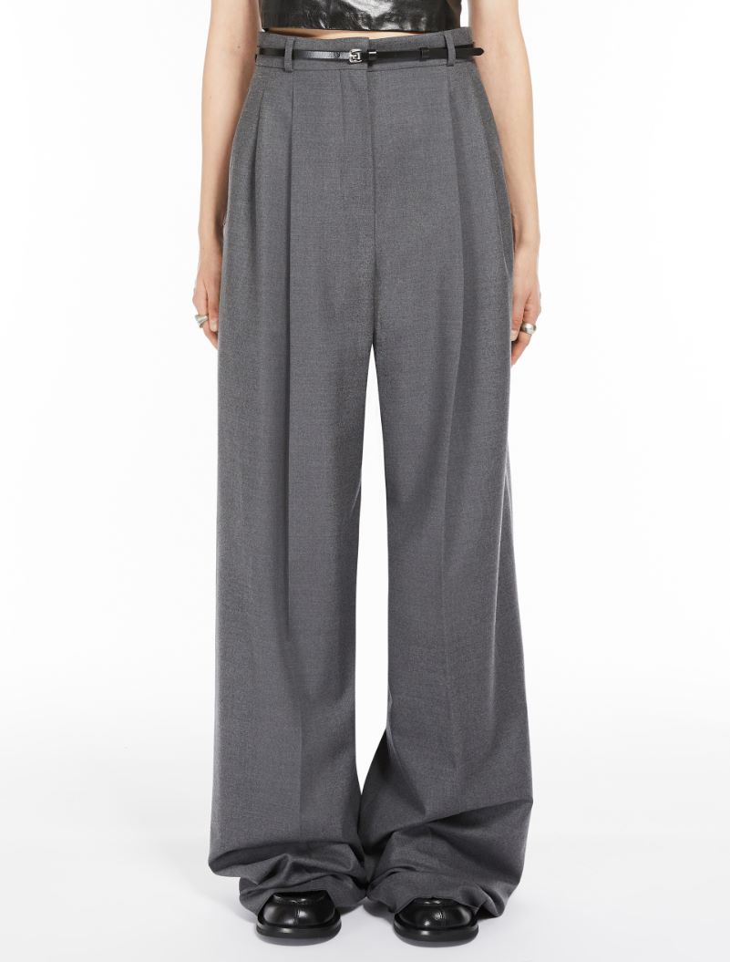 Pantalone oversize in lana stretch - GRIGIO MEDIO - Sportmax