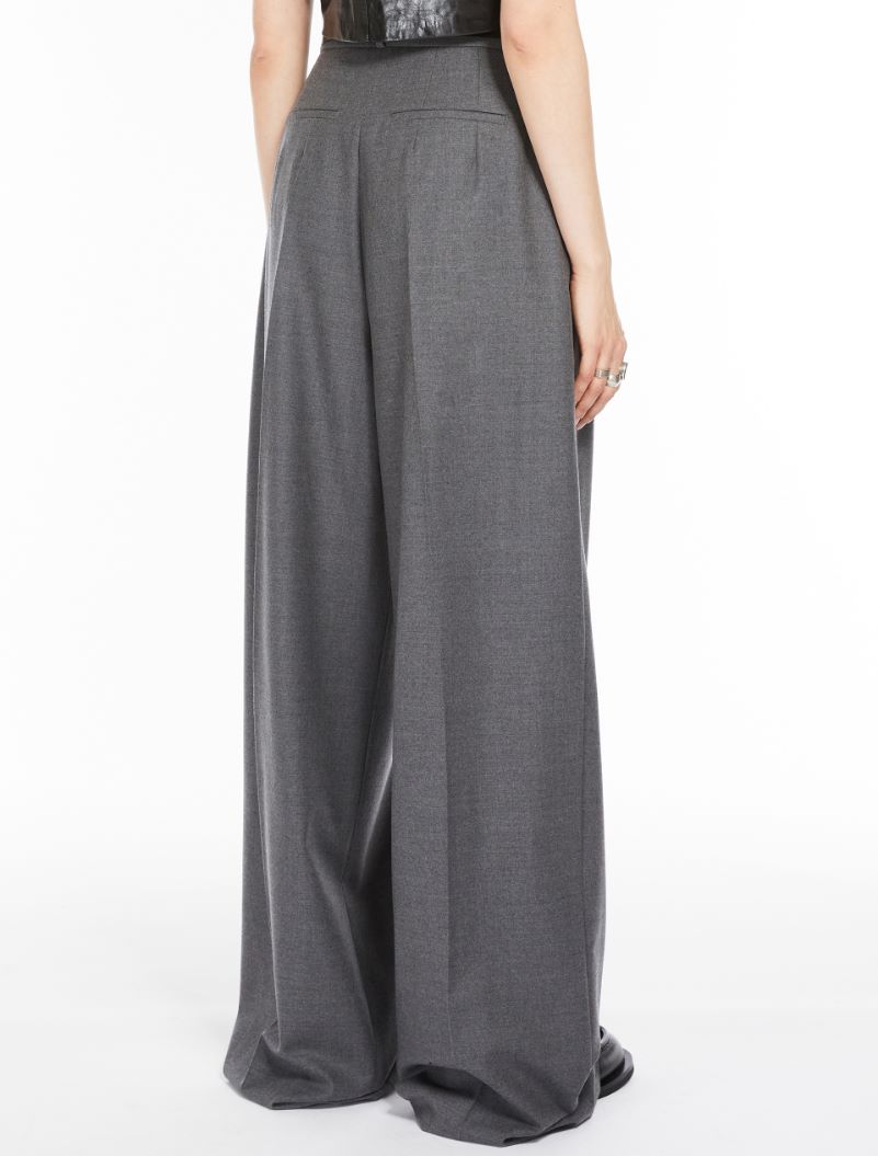 Pantalone oversize in lana stretch - GRIGIO MEDIO - Sportmax