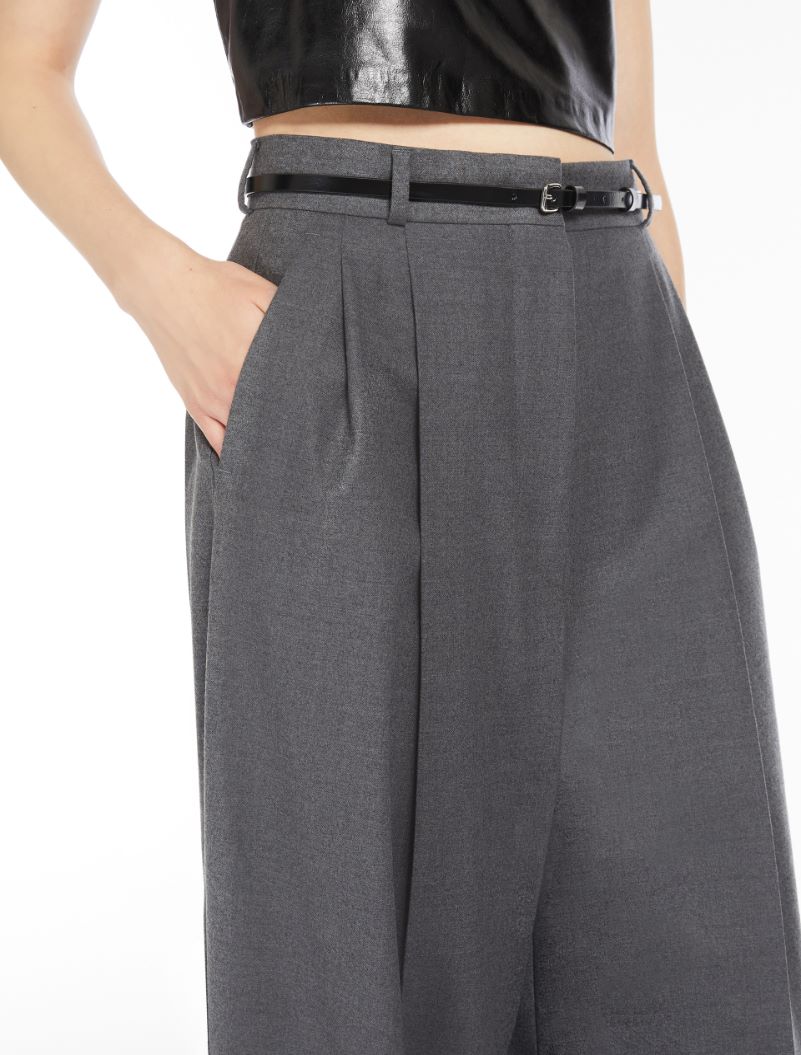 Pantalone oversize in lana stretch - GRIGIO MEDIO - Sportmax