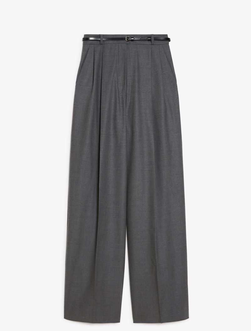 Pantalone oversize in lana stretch - GRIGIO MEDIO - Sportmax