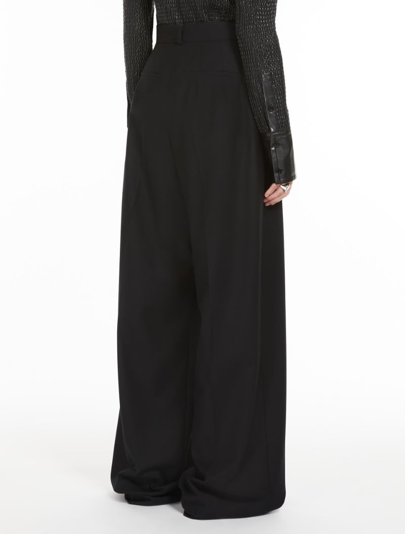 Oversized stretch wool trousers - BLACK - Sportmax