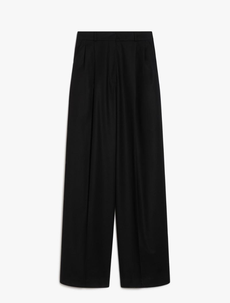 Oversized stretch wool trousers - BLACK - Sportmax