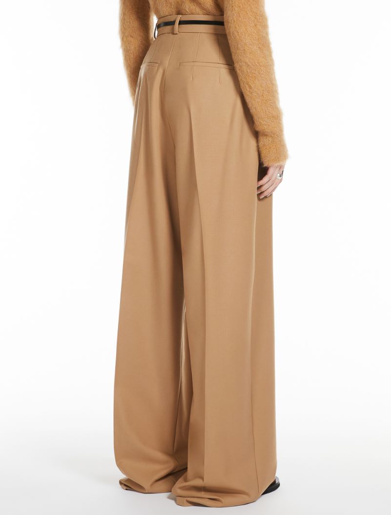 Oversized stretch wool trousers - BISCUIT - Sportmax