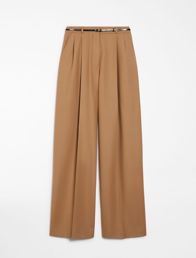 Oversized stretch wool trousers - BISCUIT - Sportmax