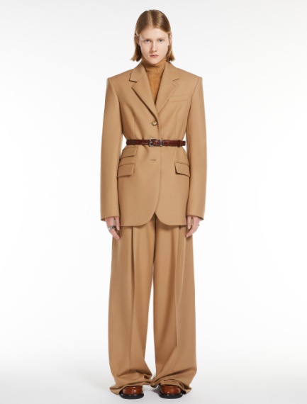 Pantalone oversize in lana stretch - BISCOTTO - Sportmax