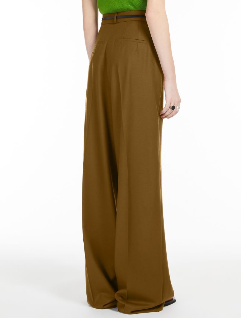 Oversized stretch wool trousers - BROWN - Sportmax