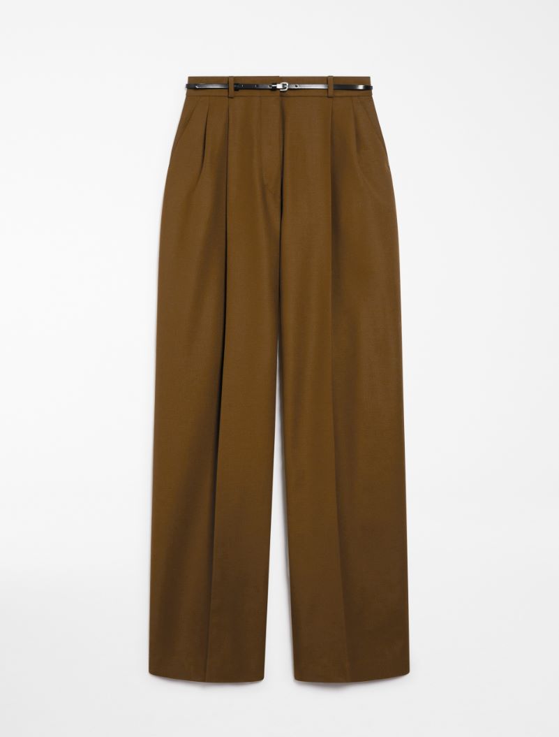 Oversized stretch wool trousers - BROWN - Sportmax