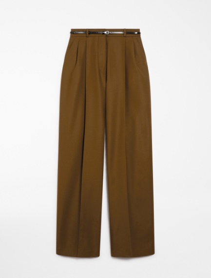 Pantalone oversize in lana stretch - MARRONE - Sportmax