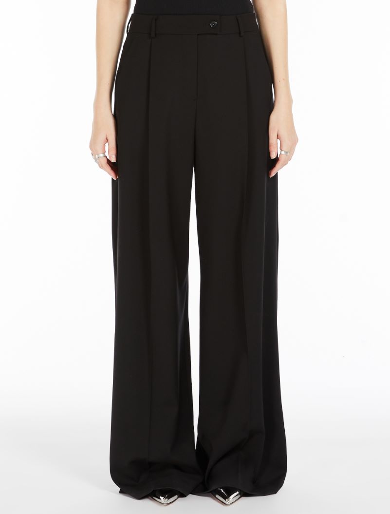 Oversized stretch wool trousers - BLACK - Sportmax