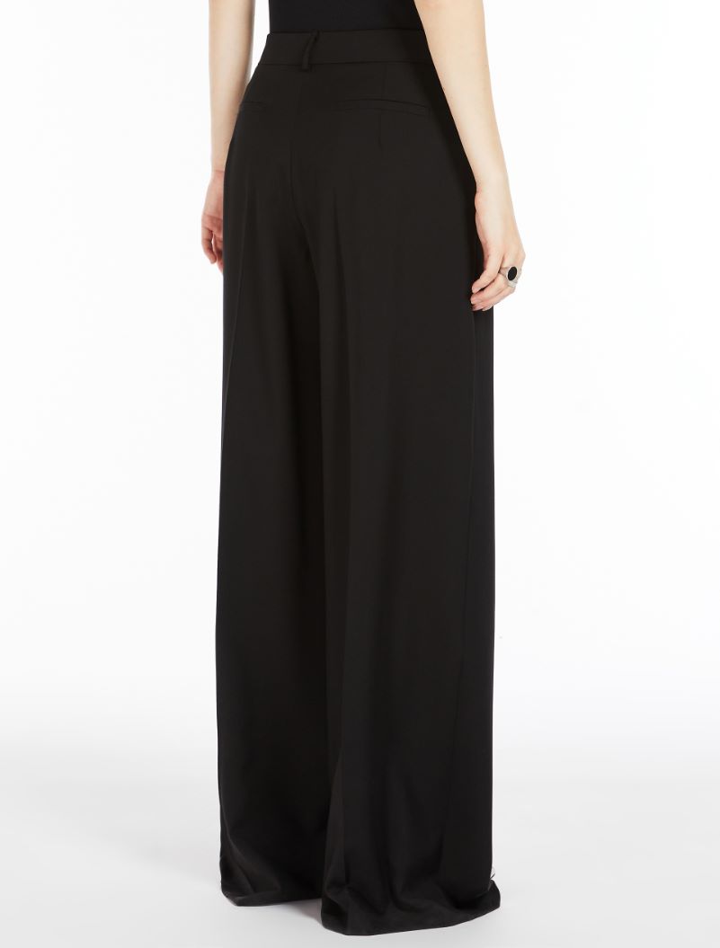 Oversized stretch wool trousers - BLACK - Sportmax