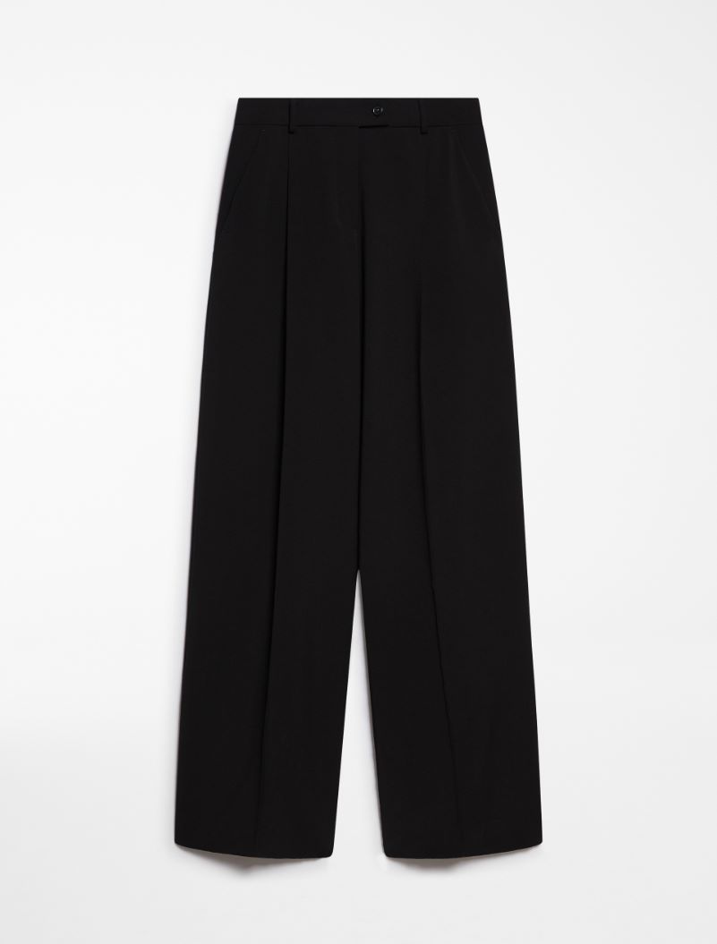 Oversized stretch wool trousers - BLACK - Sportmax